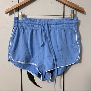 Bo+Tee Light Blue Women's Athletic Drawstring Shorts Large